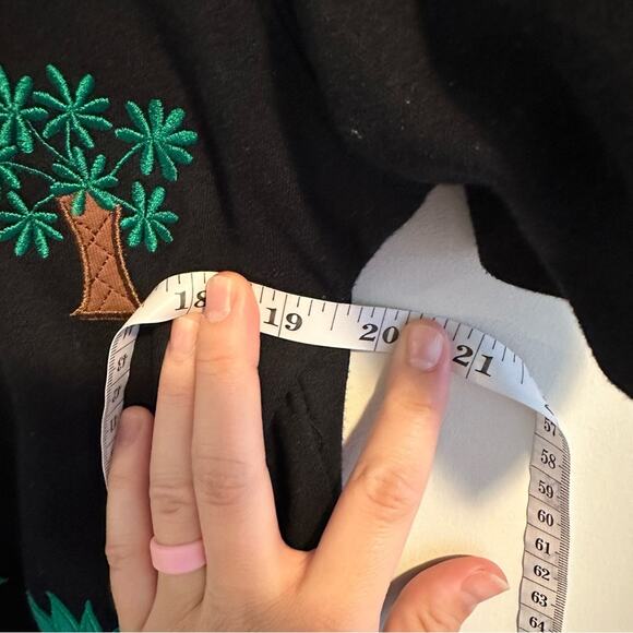 Vintage Bechamel Black Green Palm Tree Cropped Top Large - Picture 6 of 10